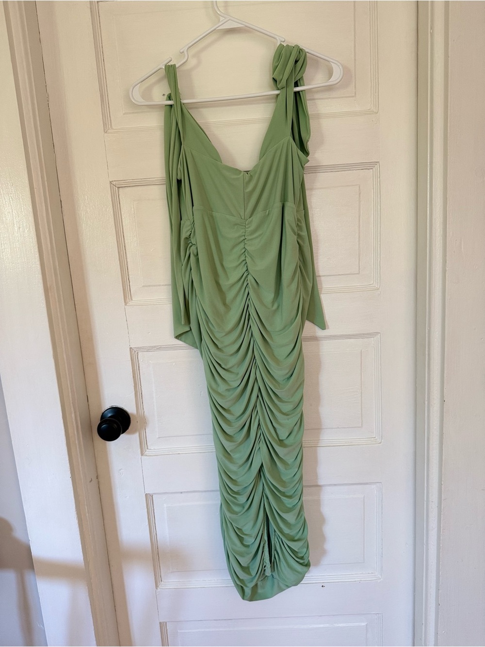 Sage Green Ruched Maternity Maxi Dress